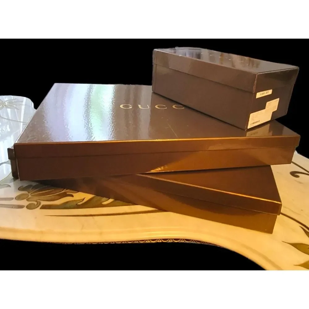 Lot Of 3 Gucci Glossy Boxes Large From Throw‎ Blankets & Mens Shoes